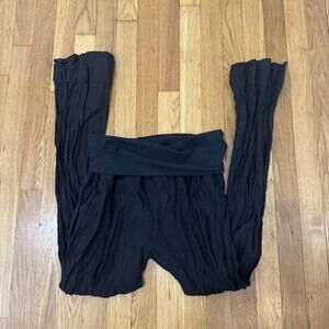 One Size 100% LINEN / LINO ITALIAN TROUSERS Black Comfy Pants Beach Boho